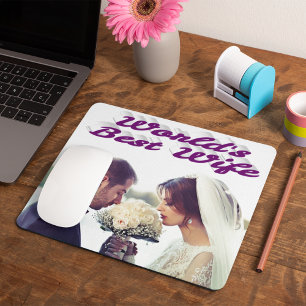 Wife Photo purple Mouse Pad