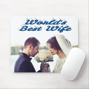 Wife Photo sea blue Mouse Pad