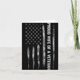 Wife_ Proud Wife Of A Veteran - American Flag Card