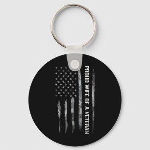 Wife_ Proud Wife Of A Veteran - American Flag Key Ring