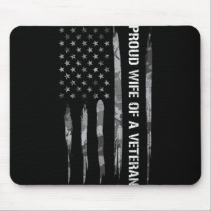 Wife_ Proud Wife Of A Veteran - American Flag Mouse Pad