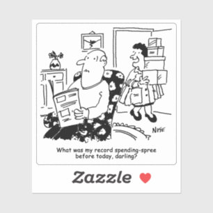 Wife Returns Home from Shopping Cartoon.