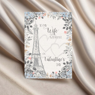 Wife Romantic Valentines Day Eiffel Tower Card