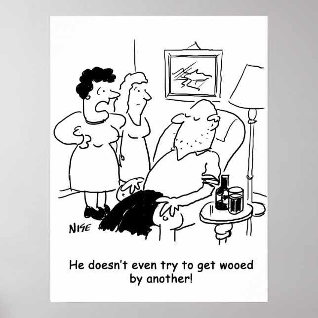 Wife Says Husband Doesn't Try to get Wooed Poster (Front)