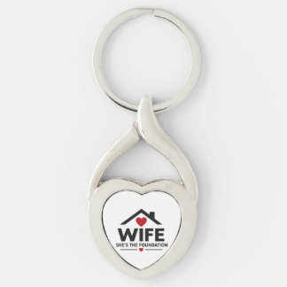 Wife She Is The Foundation Cute Heart Keychain Gif