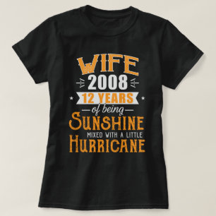 Wife Since 2008 Gift, 12 Years Wedding Anniversary T-Shirt