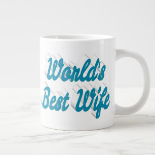 Wife sky blue half text  giant coffee mug