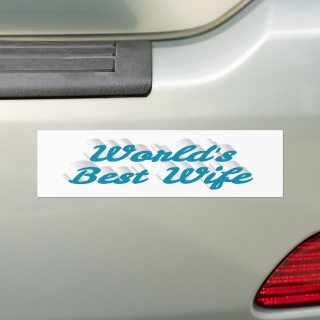 Wife sky blue text bumper sticker (On Car)