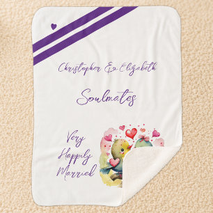 Wife soulmates cute birds anniversary gift sherpa blanket