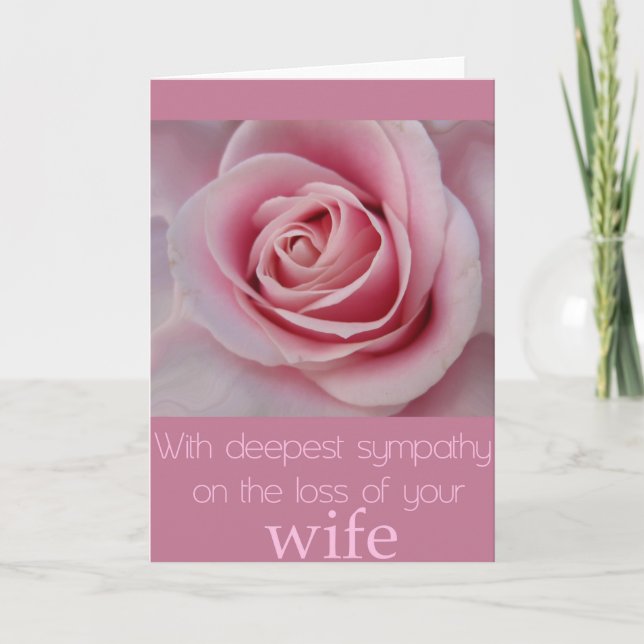 wife  Sympathy card with Roses (Front)