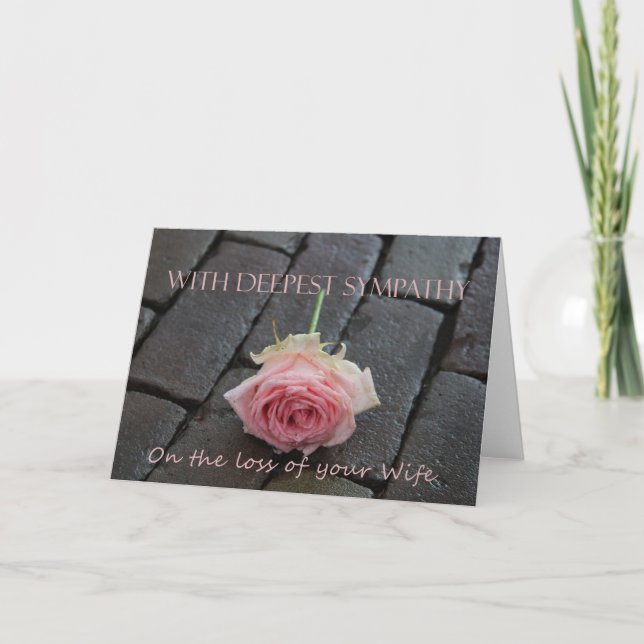 wife  Sympathy card with Roses (Front)