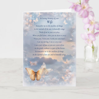 Wife Sympathy Condolences Memorial with Spiritual Card