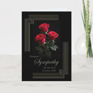 Wife Sympathy Roses on Black Card