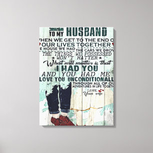 Wife To My Husband Gift To Husband Letter Canvas Print