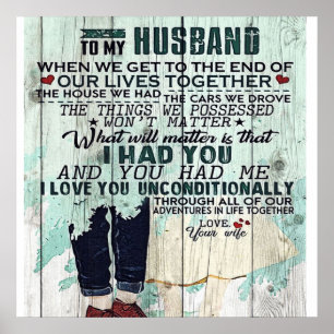 Wife To My Husband Gift   To Husband Letter   Poster
