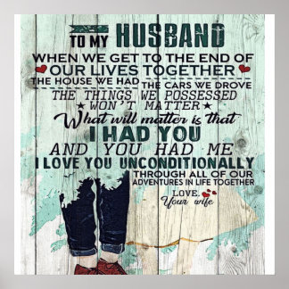 Wife To My Husband Gift | To Husband Letter | Poster