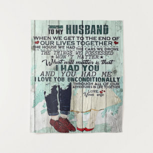 Wife To My Husband Gift To Husband Letter Tapestry