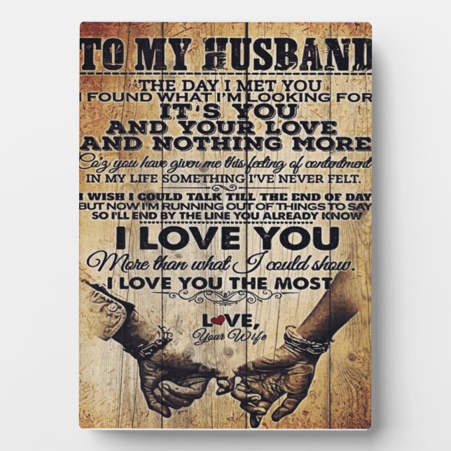 Wife To My Husband Letter | Husband Lovely Gift Plaque (Front)