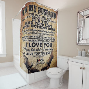 Wife To My Husband Letter Husband Lovely Gift Shower Curtain