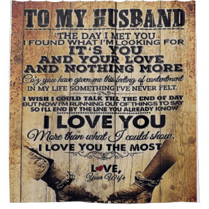 Wife To My Husband Letter Husband Lovely Gift Shower Curtain