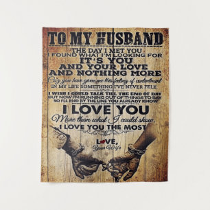 Wife To My Husband Letter Husband Lovely Gift Tapestry