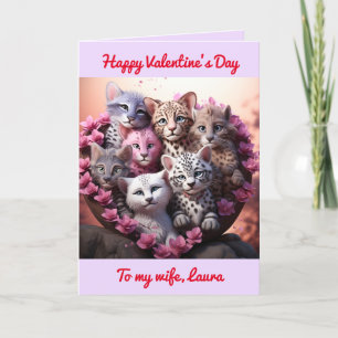 Wife Valentine's Kitty Heart card