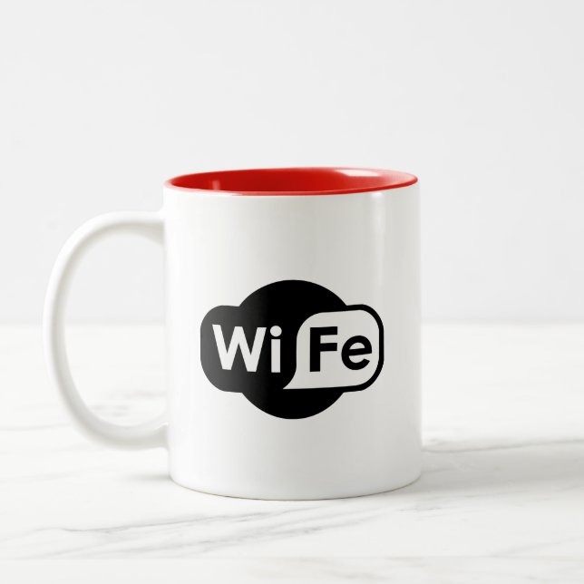 WiFe - WiFi Parody Two-Tone Coffee Mug (Left)