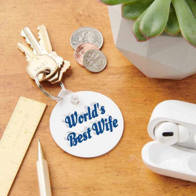 Wife with blue text  key ring (Desk)