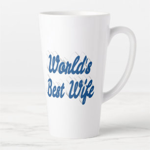 Wife with blue text latte mug