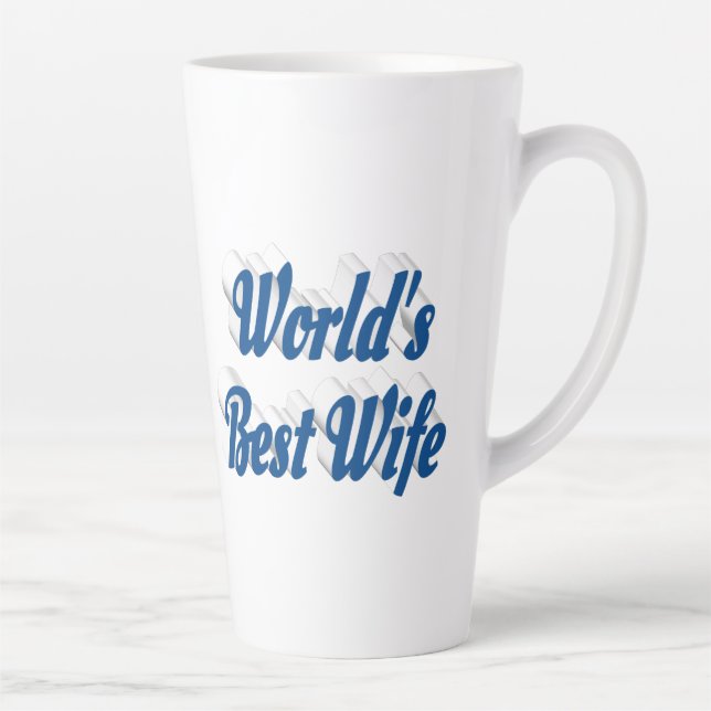 Wife with blue text  latte mug (Right)