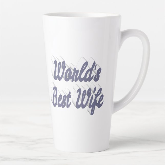 Wife with grey text  latte mug (Right)
