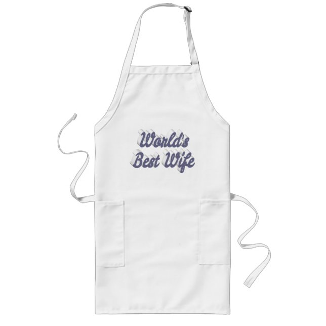 Wife with grey text long apron (Front)