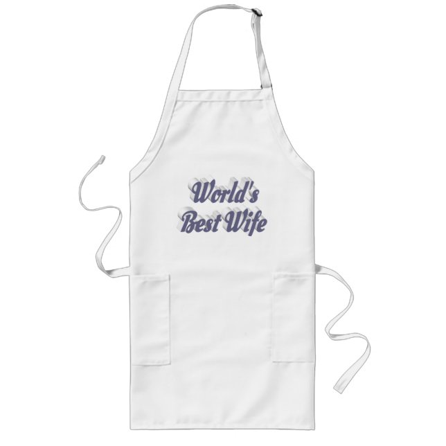 Wife with grey text long apron (Front)