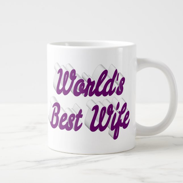 Wife with purple half text  giant coffee mug (Right)