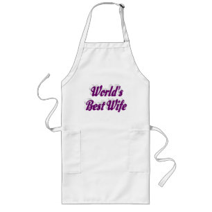 Wife with purple text long apron