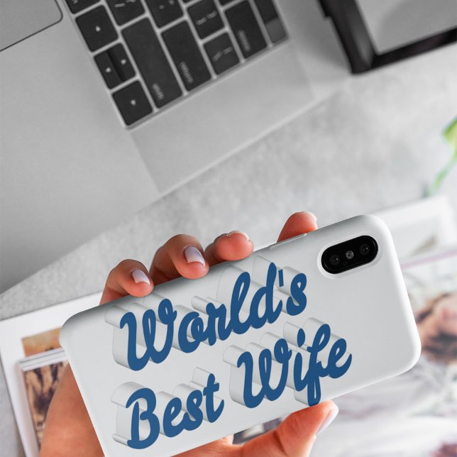 Wife with sea blue text  iPhone case (Creator Uploaded)