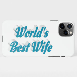 Wife with sky blue text iPhone case