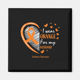 Wife Women I Wear Orange For My Husbynd Leukaemia  Magnet