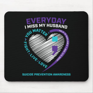 Wife Women Suicide Prevention Awareness Husnd Semi Mouse Pad