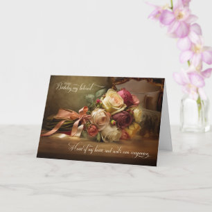Wife's Birthday Romantic Rose Bouquet Vintage Card