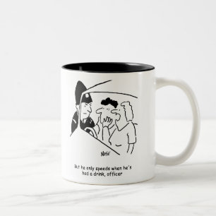 Wife's Husband's a Drink Driver Two-Tone Coffee Mug