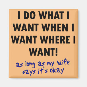 Wife's Permission Funny Fridge Magnet Sayings