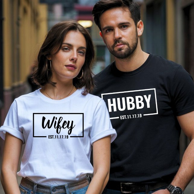 Wifey and Hubby - Wedding Party & Honeymoon T-Shirt (Creator Uploaded)