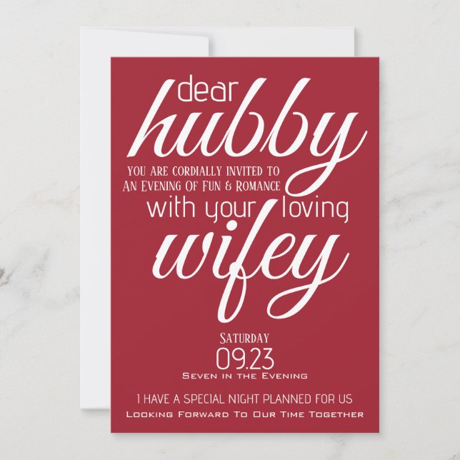 Wifey Asks Hubby Out Invitation (Front)