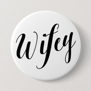 Wifey Black Script Button