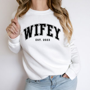Wifey   Bold Black Text Custom Sweatshirt