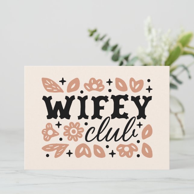 Wifey club cowboy wife country cowgirl aesthetic invitation (Standing Front)