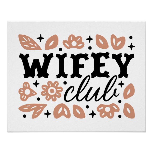Wifey club cowboy wife country cowgirl aesthetic poster (Front)