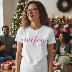 Wifey Colorful Script Heart Women’s T-Shirt Gift