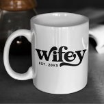 Wifey Couple Wedding Anniversary Custom Retro  Coffee Mug<br><div class="desc">Are you looking for a cute anniversary or valentines gift for your husband or wife? Or the perfect budget wedding gift? Check out this Wifey Couple Wedding Anniversary Custom Retro Coffee Mug. It can be easily personalised by adding your own love year on the mu. Of course, we have the...</div>